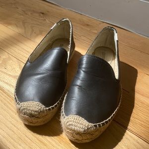 Soludos Leather Platform Smoking Slipper